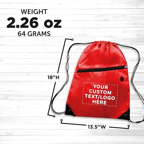 DISCOUNT PROMOS Custom Drawstring BackPacks with Pocket Set of 100, Personalized Bulk Pack - Water Resistant, Perfect for Gym, Camping, Beach, Outdoor Sports - Blue in Saudi Arabia