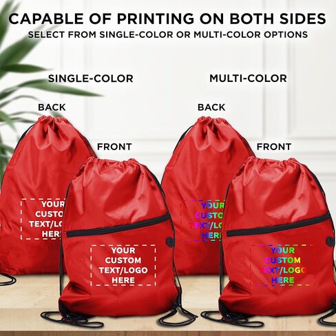 DISCOUNT PROMOS Custom Drawstring BackPacks with Pocket Set of 100, Personalized Bulk Pack - Water Resistant, Perfect for Gym, Camping, Beach, Outdoor Sports - Blue in Saudi Arabia