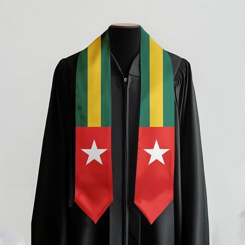 Guyana Flag International Graduate Satin Stole Scarf with National Flag Design, 72" Graduation Sash in Kuwait