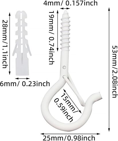 25 حزمة أسود Q-hanger السنانير مع مشبك السلامة ، 25pcs السنانير المسمار كوب مقاوم للرياح و 25pcs تثبيت البلاستي in Kuwait