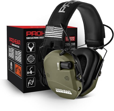 PROHEAR 022 Electronic Ear Protection for Shooting & Hunting - 29dB SNR Noise Reduction, 5X Sound Amplification, 4 Omnidirectional Microphones, HD Speakers - Gun Range Hearing Protection Muffs,Black in Saudi Arabia