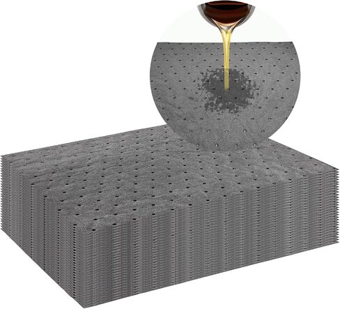10 PCS Oil Absorbent Pads, 13" x 10" Weight Dimpled Pad Polypropylene Mat for Oil & Fluid, Universal Water Absorbent Mat Spill Control Supplies for Automotive Workshop in Saudi Arabia