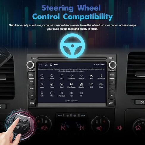 Android 13 Car Stereo Radio 2GB+64GB with Wireless Carplay & Android Auto, Backup Camera, 7 Inch HD Touchscreen | for Chevrolet Silverado Tahoe GMC Sierra Yukon 2007-2014 in Kuwait