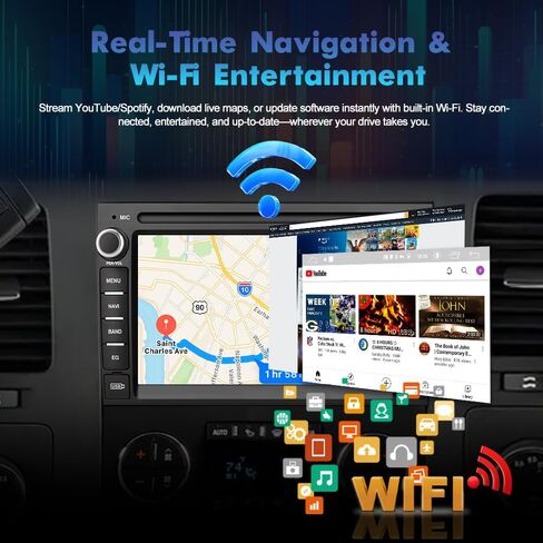 Android 13 Car Stereo Radio 2GB+64GB with Wireless Carplay & Android Auto, Backup Camera, 7 Inch HD Touchscreen | for Chevrolet Silverado Tahoe GMC Sierra Yukon 2007-2014 in Kuwait