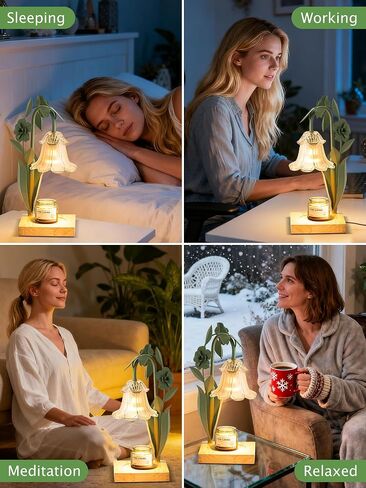 Flower Candle Warmer Lamp with Timer,Dimmable Candle Lamp Warmer,Adjustable Height Candle Warmer for All Jar Candles,Bedroom Living Room Home Decor Aesthetic Christmas Birthday Gifts for Women in Saudi Arabia