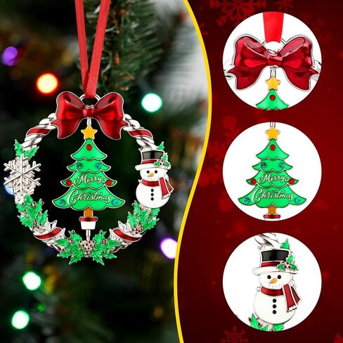 زخرفة عيد الميلاد 2024 لزينة شجرة عيد الميلاد المعلقة، زخرفة إكليل عيد الميلاد مع الرنة القابلة للتدوير، مؤرخة 2024 زخرفة عيد الميلاد المعدنية لهدية تذكار ديكور العطلات in Kuwait
