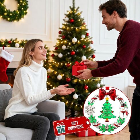 زخرفة عيد الميلاد 2024 لزينة شجرة عيد الميلاد المعلقة، زخرفة إكليل عيد الميلاد مع الرنة القابلة للتدوير، مؤرخة 2024 زخرفة عيد الميلاد المعدنية لهدية تذكار ديكور العطلات in Kuwait