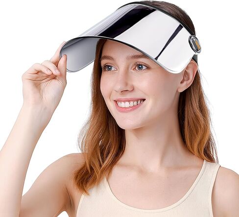 Sun Visor Hats, Sun Visors for Women with Adjustable Strap, Summer UV Blocking Sun Protection Hat, 360° Rotating Lens Visor Hats for Women Lightweight & Breathable for Golf, Travel, and Outdoor Use in Saudi Arabia