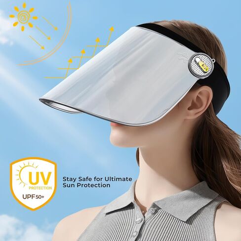Sun Visor Hats, Sun Visors for Women with Adjustable Strap, Summer UV Blocking Sun Protection Hat, 360° Rotating Lens Visor Hats for Women Lightweight & Breathable for Golf, Travel, and Outdoor Use in Saudi Arabia