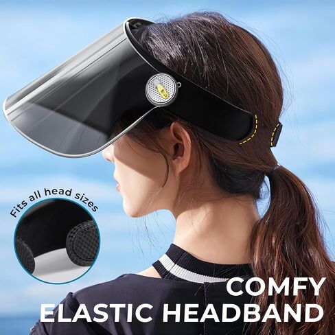 Sun Visor Hats, Sun Visors for Women with Adjustable Strap, Summer UV Blocking Sun Protection Hat, 360° Rotating Lens Visor Hats for Women Lightweight & Breathable for Golf, Travel, and Outdoor Use in Saudi Arabia