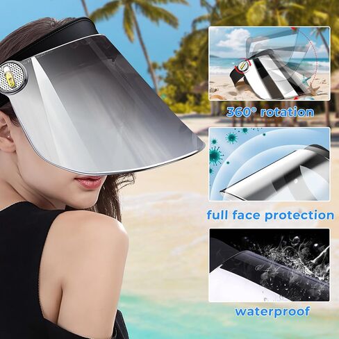 Sun Visor Hats, Sun Visors for Women with Adjustable Strap, Summer UV Blocking Sun Protection Hat, 360° Rotating Lens Visor Hats for Women Lightweight & Breathable for Golf, Travel, and Outdoor Use in Saudi Arabia