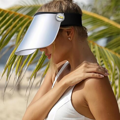 Sun Visor Hats, Sun Visors for Women with Adjustable Strap, Summer UV Blocking Sun Protection Hat, 360° Rotating Lens Visor Hats for Women Lightweight & Breathable for Golf, Travel, and Outdoor Use in Saudi Arabia