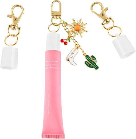 Keychain Cap Compatible with Summer Fridays 0.5 oz Lip Balm, 3 Pack Lip Gloss Keychain Compatible with LANGIGE 0.35 oz Lip Balm (Bow) in Saudi Arabia
