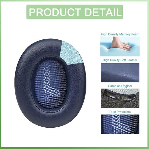 hopopower Replacement Earpads for JBL Live 650(650NC 650BTNC)/Live 660 (660NC 660BTNC)/JBL E65 E65BTNC/ Duet NC, Ear Pads Cushions with Noise Isolation Memory Foam,Soft Protein Leather (Dark Black) in Kuwait