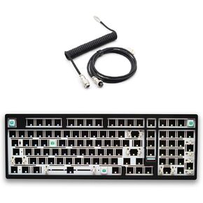 Glacier Weikav Star80 V2, 80% TKL Layout Wireless/Wired, Detachable USB-C, Hot Swappable, DIY Keyboard Kit with CNC Aluminum Case and RGB Lighting (Black, Anodizing, Premium Cable) in Kuwait