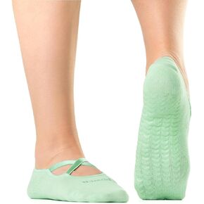 Non-Slip Yoga Socks for Women, Cross-Strap Design, 3 Pairs, Black Green Purple in Saudi Arabia