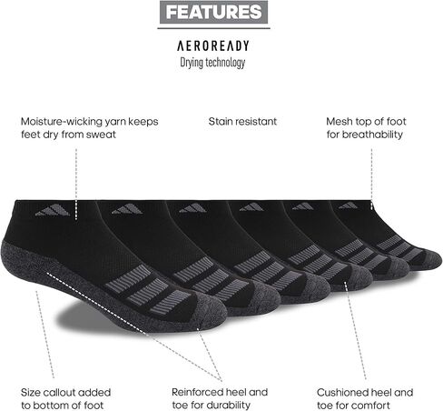 Adidas Incisex Kids-Boy's/Girl's Cushioned Angle Stripe Screp Low Cut (6-pair) in Saudi Arabia