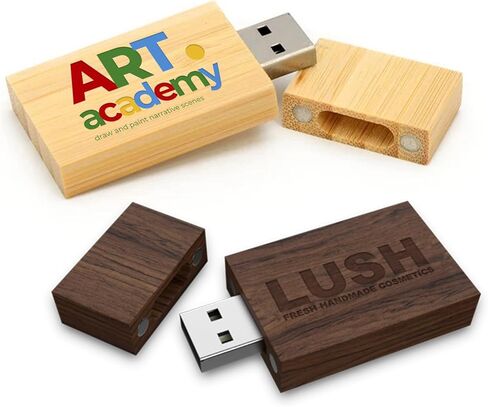 Wooden Custom USB Flash Drive 2GB 5 Pack, JBOS Wood Customized USB Thumb Drives 2GB Personalized Logo USB Stick Bulk Ideal Present for Wedding Event Items (Walnut，Maple，Bamboo) in Kuwait