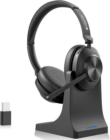 Wireless Headset with Mic,Wireless Work Headset Bluetooth V5.3 with AI Noise Cancelling Mic with USB Dongle & Mic Mute for PC Computer Laptop Cell Phones Remote Work Home Office Call Center Zoom Skype in Kuwait
