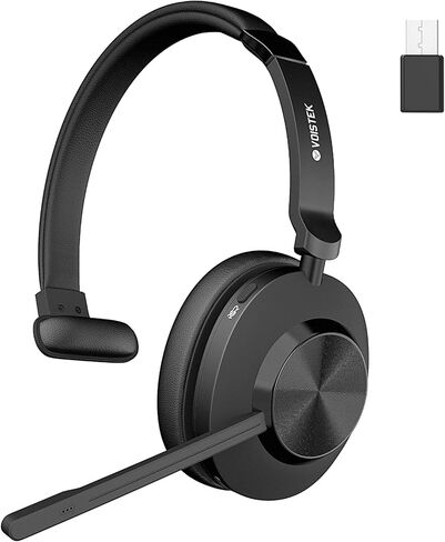 Wireless Headset with Mic,Wireless Work Headset Bluetooth V5.3 with AI Noise Cancelling Mic with USB Dongle & Mic Mute for PC Computer Laptop Cell Phones Remote Work Home Office Call Center Zoom Skype in Kuwait