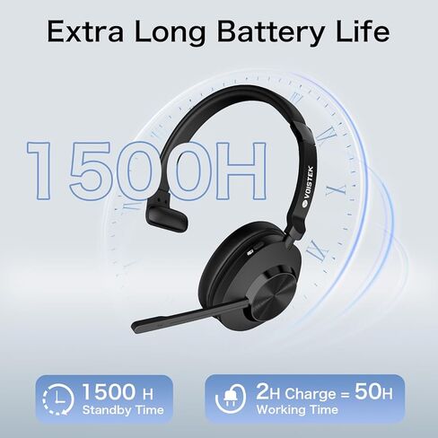 Wireless Headset with Mic,Wireless Work Headset Bluetooth V5.3 with AI Noise Cancelling Mic with USB Dongle & Mic Mute for PC Computer Laptop Cell Phones Remote Work Home Office Call Center Zoom Skype in Kuwait
