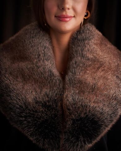 Futrzane Siberian Collar - Womens Faux Fur Collars - Elegant Winter Scarf Wrap in Kuwait