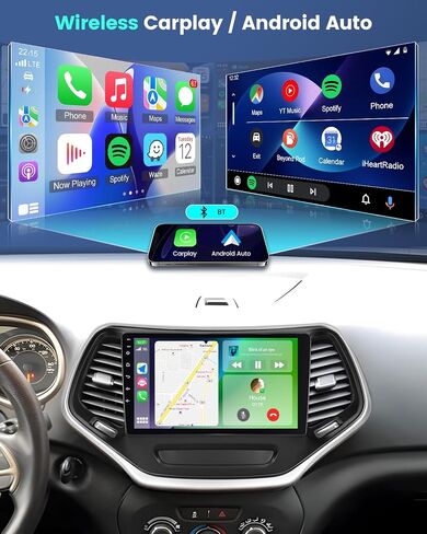 ستيريو Ekat Car لـ Jeep Cherokee Sport 2014 2015 2015 2017 مع راديو شاش أندرويد اللاسلكي/Android 2G+64G - 10 بوصة مع المعادل ، WiFi ، GPS ، FM RDS ، AHD الخلفي Cam in Kuwait