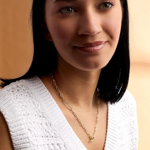 Pure Collection by Ross-Simons Italian 14kt Yellow Gold Paper Clip Link Toggle Necklace in Saudi Arabia
