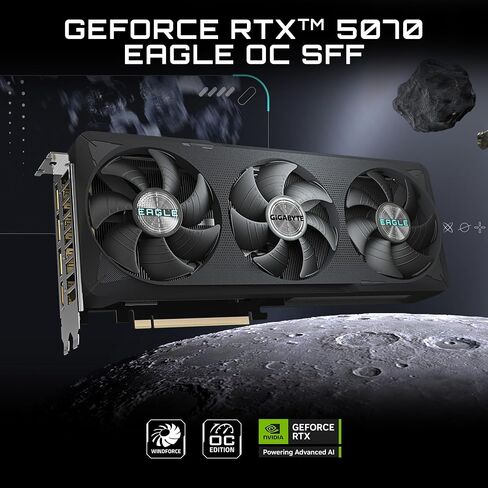 Gigabyte Geforce RTX 5070 Aero OC 12G Graphics Card ، 12GB 192 بت GDDR7 ، PCIE 5.0 ، نظام تبريد Windforce ، GV-N5070AERO OC-12GD فيديو in Kuwait