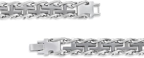 Metro Jewelry Thick Specialty Cross Bracelet for Men in Stainless Steel with Black or Yellow Gold Ion Plating - 8.5 Inches Long with Fold Over Clasp in Kuwait