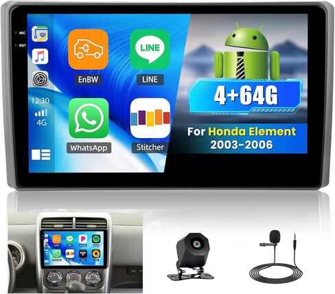 [2+64G] Android 15 Car Stereo for Honda Element 2003-2006 with Wireless Carplay&Android Auto,10.1 Inch Touch Screen Car Radio with Mirror Link Bluetooth FM/RDS Radio WiFi GPS EQ SWC in Saudi Arabia