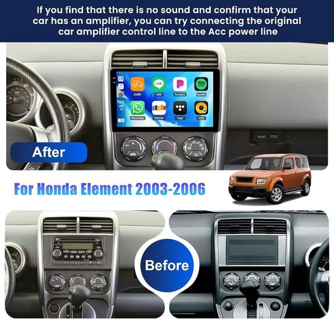 [2+64G] Android 15 Car Stereo for Honda Element 2003-2006 with Wireless Carplay&Android Auto,10.1 Inch Touch Screen Car Radio with Mirror Link Bluetooth FM/RDS Radio WiFi GPS EQ SWC in Saudi Arabia