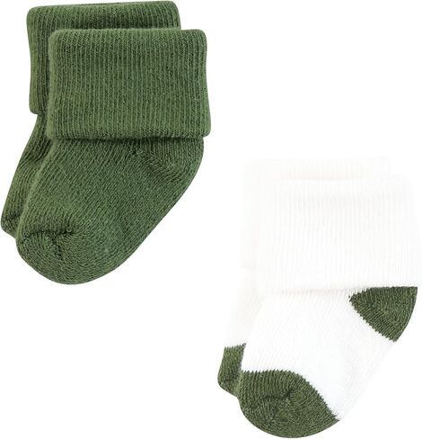 Hudson Baby Baby Infant Boy Cotton Rich Newborn and Terry Socks, Blue Teal Neutral, 0-6 Months in Kuwait