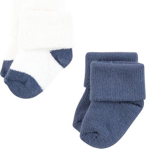 Hudson Baby Baby Infant Boy Cotton Rich Newborn and Terry Socks, Blue Teal Neutral, 0-6 Months in Kuwait