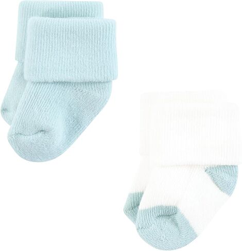 Hudson Baby Baby Infant Boy Cotton Rich Newborn and Terry Socks, Blue Teal Neutral, 0-6 Months in Kuwait
