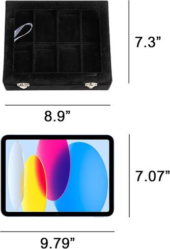 Frebeauty 4 فحوصات مراقبة ، حالة مشاهدة مخملية مع غطاء زجاجي ، مربع منظم مشاهدة للرجال والنساء ، تخزين ساعة قابلة للقفل ، حالة عرض مشاهدة ، هدية مثالية (أسود) in Kuwait