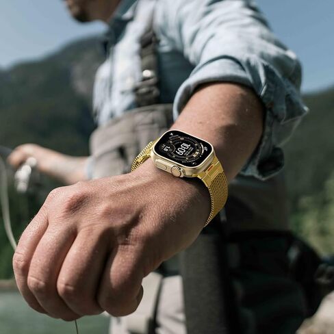 Bxuxohs Milanese Loop- متوافق مع Apple Watch Ultra 2 Band for Men 49mm 46mm 45mm 44mm 42mm 41mm 41mm 40mm 38mm ، magnetic mesh metal strap wristband for iwatch se series 10/9/8/6/5/4/4/3 ultra2/ultra/ultra in Kuwait