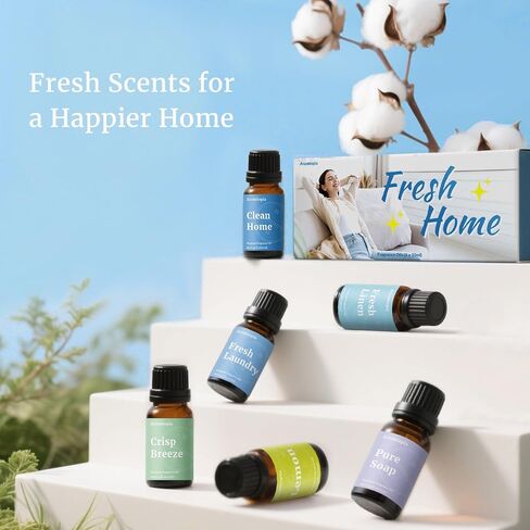 Floral Fragrance Oils, Aromtopia Flowers Essential Oils for Diffusers for Home, 6x10ml, Fragrance Oil for Candle Soap Making, Lavender, Rose, Cherry Blossom, Gardenia, Jasmine, Neroli in Kuwait