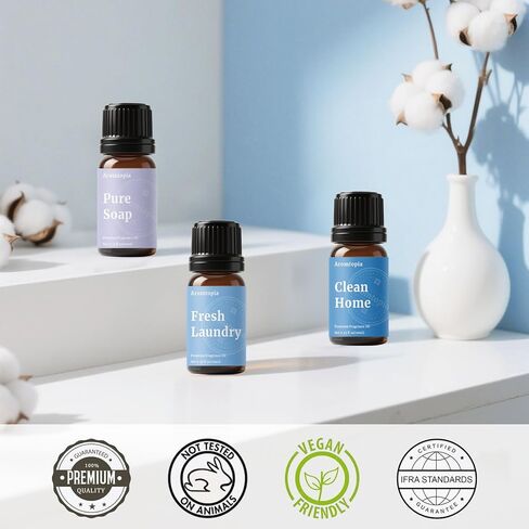 Floral Fragrance Oils, Aromtopia Flowers Essential Oils for Diffusers for Home, 6x10ml, Fragrance Oil for Candle Soap Making, Lavender, Rose, Cherry Blossom, Gardenia, Jasmine, Neroli in Kuwait