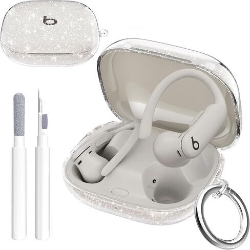بالنسبة إلى Beats Powerbeats Pro 2 Case Clear 2025 ، TPU الشفاف الناعم لـ Beats Powerbeats Pro 2 Case مع Carabiner و Cleaning Pen-Clear in Kuwait