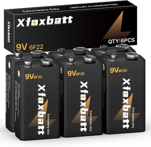 9V Batteries 4 Pack Leakproof & Long-Lasting 6F22 9v Battery for Smoke Detectors/Guitar Pedals/Medical Devices Carbon 9 Volt Square Battery in Saudi Arabia