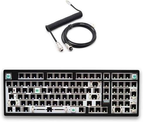 Glacier Weikav Star80 V2, 80% TKL Layout Wireless/Wired, Detachable USB-C, Hot Swappable, DIY Keyboard Kit with CNC Aluminum Case and RGB Lighting (Black, Anodizing, Premium Cable) in Kuwait