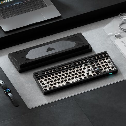 Glacier Weikav Star80 V2, 80% TKL Layout Wireless/Wired, Detachable USB-C, Hot Swappable, DIY Keyboard Kit with CNC Aluminum Case and RGB Lighting (Black, Anodizing, Premium Cable) in Kuwait