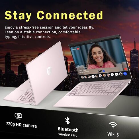 HP Stream Laptop ، 14 "HD Display ، Intel Celeron N4020 Processor ، ذاكرة 16 جيجابايت ، تخزين 320 جيجابايت (64 جيجا بايت EMMC + 256GB USB) ، Office 365 لمدة عام واحد ، كاميرا الويب ، HDMI ، WI-FI ، USB-C ، Windows 11 Home ، JVQ MP in Kuwait
