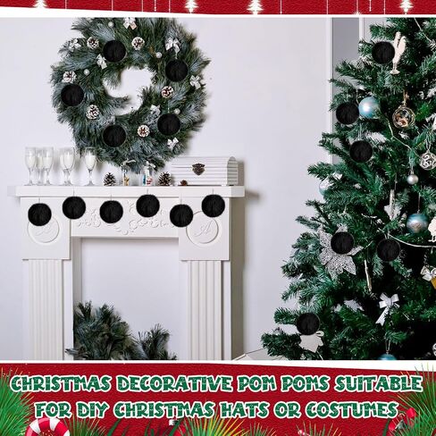 24 Pcs Snowball Ornaments for Christmas Tree Fluffy Pom Pom Faux Bunny Fur Ball White Christmas Ornaments with Lobster Clasp Cords for Tree Decorating Handbag Keychains in Saudi Arabia