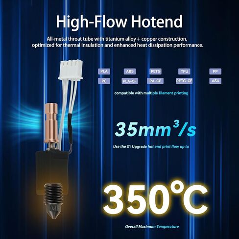 ترقية جديدة للسيراميك الساخن 0.25/0.4/0.6 مم من أي من anycubic kobra s1 hotend لـ Kobra S1 Combo Head S1C 3D Printer 24V 48W HADERING 300 ℃ in Kuwait