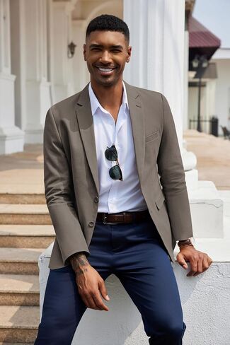السترة غير الرسمية للرجال Coofandy Slim Fit Fit Herringbone Sport Coats اثنين من الأزرار in Saudi Arabia