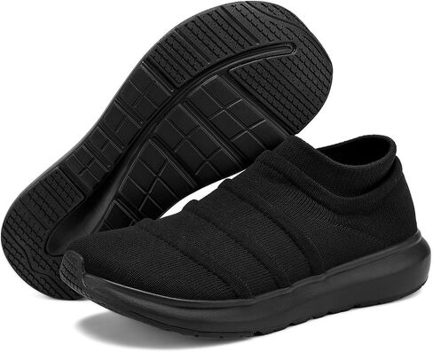 Men's Slip-On Wide Toe Box Sneakers - Extra Wide Width Breathable Shoes for Gym, Travel Laceless Lightweight Shoes in Saudi Arabia