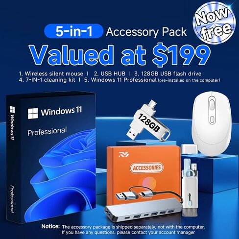 HP 17.3 FHD CAPTOP Computer ، Intel 8-Core Processor ، 16GB RAM ، 512GB SSD ، WIFI 6 ، Bluetooth 5.3 ، HDMI ، Type-C ، Silver ، Windows 11 Pro & MS Office Lifetime for الطالب والأعمال in Kuwait