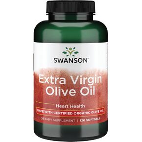 Swanson Extra Virgin Olive Oil - Natural Supplement Supporting Cardiovascular Health w/Essential Fatty Acids - Made w/Organic Cold-Pressed Olive Fruit - (120 Softgels, 1g Each) (2 Pack) in Kuwait
